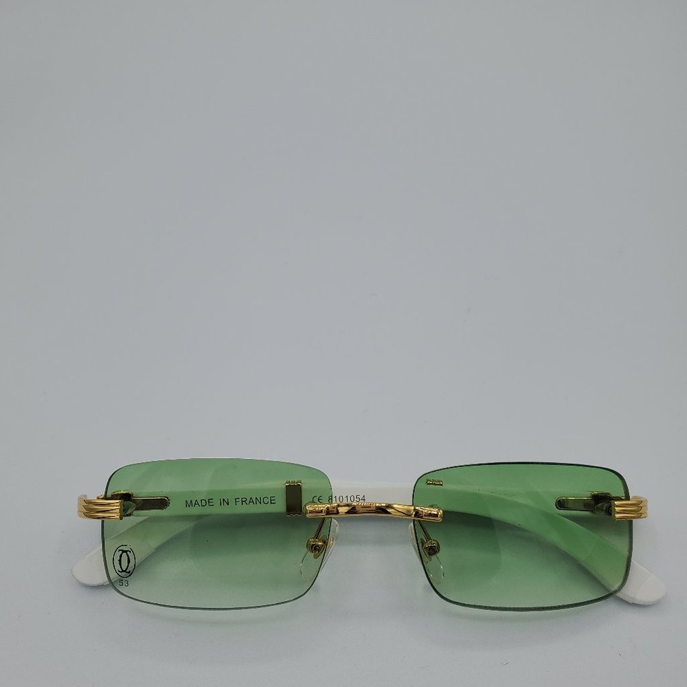 🆕Cartier Vintage Men Women Buffs Sunglasses Green